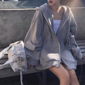 Women's Oversized Zip Up Hoodie Casual Long Sleeve Loose Fit Hooded Sweatshirt
